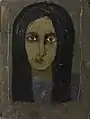 "Friend" Serie Goldfaced témpera , hoja de oro sobre madera