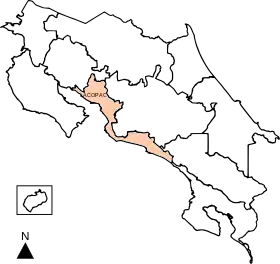 Ubicación del área en Costa Rica.