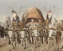 Detail on the "Arrival of the Hungarians" (cyclorama)
