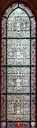 Transepto norte, vitral en grisalla