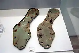 Antiguas suelas de bronce del imperio griego