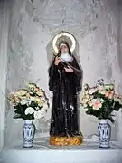 Imagen de santa Rita en la iglesia parroquial de Arroyo Cerezo, Castielfabib (Valencia).