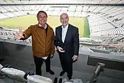 Presidentes de Brasil y de la FIFA en el Estadio de Lusail.
