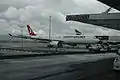 Airbus A340 de Turkish Airlines en el Aeropuerto Internacional de Ciudad del Cabo, Sudáfrica