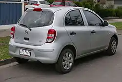Parte trasera de la cuarta generación del Nissan March