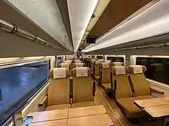 Interior de un coche de la clase Turista