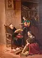 Ilustración coloreada de la escena del "escrutinio".