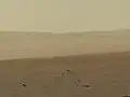 Gale Crater rim about 18 km (11,2 mi) North of the Curiosity rover (August 9, 2012).