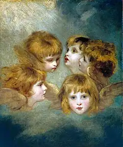 Cabeza de querubín visto desde diferentes puntos de vista, 1787.