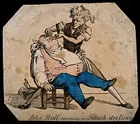 Barbero usando una toalla