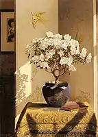 Jessica Hayllar, A Sunny Corner, 1909, óleo sobre tabla, Colección privada.
