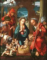 Adoración de los pastores, de Felipe Pablo de San Leocadio (Museo del Prado)
