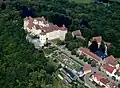 Vista aérea del castillo de Langenburg y sus jardines