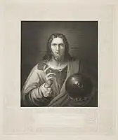 Después de Leonardo da Vinci, Salvator Mundi, grabado publicado el 18 de junio de 1844, Royal Collection