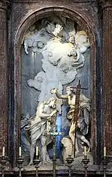 Battesimo di cristo (1669), de Antonio Raggi, en el altar de Borromini (1640).