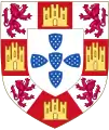 Escudo de armas de la infanta Blanca de Portugal, vizcondesa de Huelgas y señora de Cifuentes.