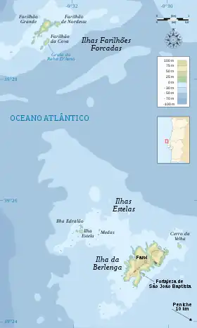 Mapa de las islas Berlengas