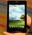 Una tablet Asus, Fonepad en el MWC 2013 en Barcelona.