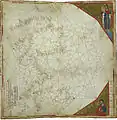 Mapa del Atlántico, hoja del atlas de 1321 de "Perrino" Vesconte (Biblioteca Central de Zúrich)