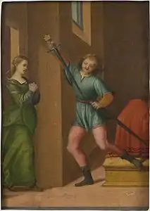 Encuentra a su mujer tras matar a sus padres (Franciabigio, hacia 1515)