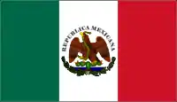 Bandera republicana tipo con águila afrancesada, 1846 a 1879. Nótese que mira a la izquierda relacionada con el Partido Liberal.
