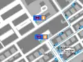 Mapa zonal de la estación de metro de Barrio de la Concepción con los recorridos de las líneas de autobuses, entre las que aparece el 21.