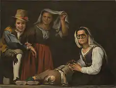 Murillo, Cuatro personas en un escalón