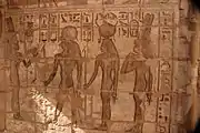 Shepenupet II y Amenirdis II en Medinet Habu
