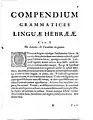 Compendio de gramática hebrea (Compendium).