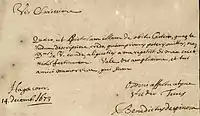 Breve mensaje de Benedictus de Spinoza al profesor de Utrecht Johann Georg Graevius, 14 de diciembre de 1664. En latín. Gebhardt carta número 49.