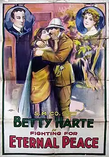 Betty Harte protagonista en Fighting for Eternal Peace - Póster de la película (1918)