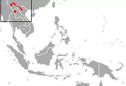 Mapa de distribución de Nomascus concolor
