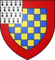 Escudo de armas desde 1213 en adelante (ajedrezado de oro y azur dentro de una bordura de gules, y un cantón de armiño).
