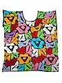 Blusa con bordado relleno multicolor.