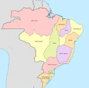 1750Brasil según el Tratado de Madrid.