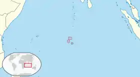 Localización del archipiélago de Chagos
