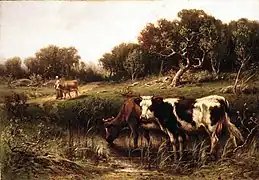 Ganado en un estanque c. (1883), Museo de Brooklyn