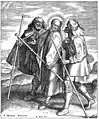 Jesús y los discípulos de Emaús, según Pieter Bruegel el Viejo, 1571