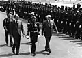 El presidente de Alemania Occidental, Walter Scheel, junto con el presidente José López Portillo, en la Ciudad de México; 1977.