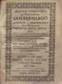 Portada barroca de un sermón sobre San Bernardo de Claraval impreso en 1726