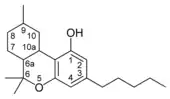 Chemical structure of a CBN-type cannabinoid.