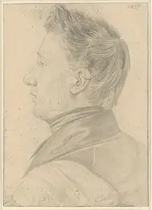 Cabeza de hombre de perfil izquierdo, hacia 1827-1845, Hamburger Kunsthalle (Hamburgo)