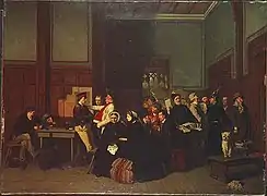 Sala de espera para la tercera clase, en una estación de ferrocarril sueca (1865)