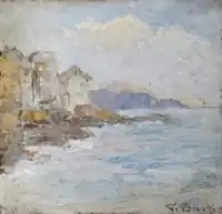 Carlo Bazzi, "Portofino", Oil on canvas
