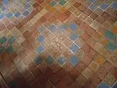 Carrelage de la grande salle del hôtel d'Alluye, Blois.