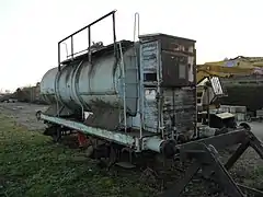 Vagón italiano con cabina de frenos.