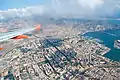 Vista aérea de Cartagena y su puerto.