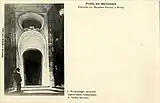 Postal con puerta estilo Art Nouveau, diseño de Lucien Weissenburger para los Magasins Réunis de Nancy