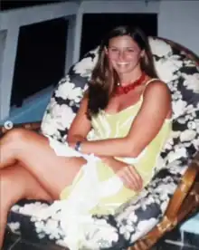 Cecilia cubas en unas vacaciones en Brazil en Rio de Janeiro cerca de las playas en el año 2000
