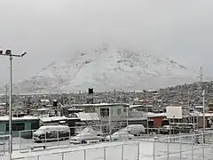 Cerro Grande cubierto de nieve tras la  tormenta invernal de Diciembre de 2020.